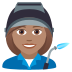 👩🏽‍🏭 woman factory worker: medium skin tone display on JoyPixels